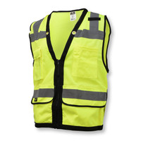 Radians SV59Z-2ZGD-3X Type R Class 2 Heavy Duty Surveyor Safety Vest With Zipper | Hi-Vis Green | 3X-Large Size | Case of 24 Units