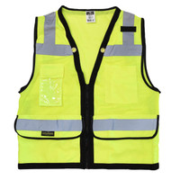 Radians SV59Z-2ZGD-3X Type R Class 2 Heavy Duty Surveyor Safety Vest With Zipper | Hi-Vis Green | 3X-Large Size | Case of 24 Units