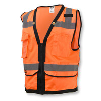 Radians SV59Z-2ZOD-3X Type R Class 2 Heavy Duty Surveyor Safety Vest With Zipper | Hi-Vis Orange | 3X-Large Size | Case of 24 Units