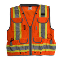 Radians SV55-2ZOD-5X Type R Class 2 Heavy Duty Two Tone Engineer Safety Vest | Hi-Vis Orange | 5X-Large Size