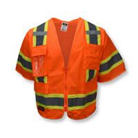 Radians SV63OL Type R Class 3 Two Tone Surveyor Safety Vest | Hi-Vis Orange | Medium Size | Case of 24 Units