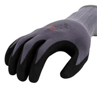 Radians RWG13L Nylon Foam Nitrile Gripper Gloves | Elastic Cuff | Gray | Large Size | Case of 10 Boxes of 12 Pairs in Each Box