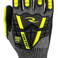 Radians RWG723L TEKTYE A6 Cut Protective Work Gloves | TPR Back | Black/Gray | Large Size | Case of 10 Boxes of 12 Pairs in Each Box