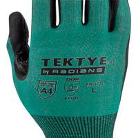 Radians RWG738L TEKTYE A4 Cut Protective Work Gloves | Reinforced Thumb | Green | Large Size | Box of 12 Pairs