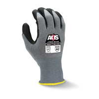 Radians RWG561M AXIS A2 Cut Protection Work Gloves | Black Polyurethane Palm | Gray | Medium Size | Case of 10 Boxes of 12 Pairs in Each Box