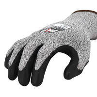 Radians RWG555M AXIS A4 Cut Protection Work Gloves | Foam Nitrile Palm | Gray | Medium Size | Case of 10 Boxes of 12 Pairs in Each Box