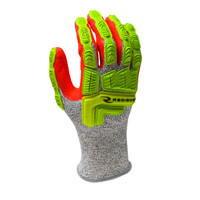Radians RWG603XXL A5 Cut Protection Work Gloves | Sandy Foam Nitrile Palm | Hi-Vis Red/Gray | 2X-Large Size | Case of 6 Boxes of 12 Pairs in Each Box