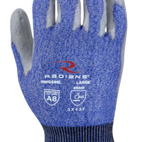 Radians RWG588XS A8 Cut Protection Work Gloves | Polyurethane Palm | Blue | X-Small Size | Box of 12 Pairs