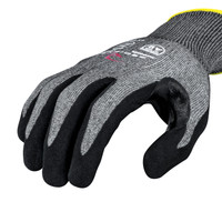 Radians RWG589XS A9 Cut Protection Work Gloves | Sandy Foam Nitrile Palm | Black | X-Small Size | Box of 12 Pairs