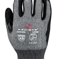 Radians RWG589S A9 Cut Protection Work Gloves | Sandy Foam Nitrile Palm | Black | Small Size | Box of 12 Pairs