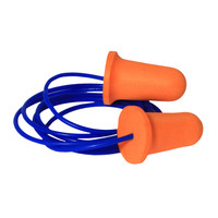 Radians Deviator FP81 - Corded 33 NNR Disposable Foam Earplugs | Bell Shape | Orange | Case of 10 Boxes of 100 Pairs in Each Box