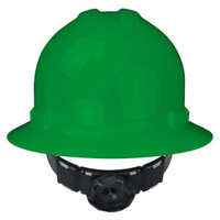 Radians QHR4-GREEN Quartz Full Brim Hard Hat | 4 Point Crown Strap Ratchet Suspension | Pillowed Brow Pad | Green | Case of 10 Units