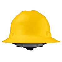 Radians QHR4-YELLOW Quartz Full Brim Hard Hat | 4 Point Crown Strap Ratchet Suspension | Pillowed Brow Pad | Yellow | Case of 10 Units