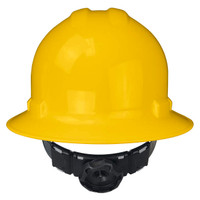 Radians QHR4-YELLOW Quartz Full Brim Hard Hat | 4 Point Crown Strap Ratchet Suspension | Pillowed Brow Pad | Yellow | Case of 10 Units