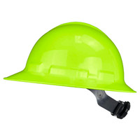 Radians QHR6-GREEN-HV Quartz Full Brim Hard Hat | 6 Point Crown Strap Ratchet Suspension | Pillowed Brow Pad | Hi-Vis Green | Case of 10 Units