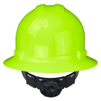 Radians QHR6-GREEN-HV Quartz Full Brim Hard Hat | 6 Point Crown Strap Ratchet Suspension | Pillowed Brow Pad | Hi-Vis Green | Case of 10 Units