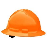 Radians QHR6-ORANGE-HV Quartz Full Brim Hard Hat | 6 Point Crown Strap Ratchet Suspension | Pillowed Brow Pad | Hi-Vis Orange | Case of 10 Units