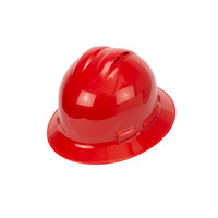 Radians QHR4V-RED Quartz Vented Full Brim Hard Hat | 4 Point Crown Strap Ratchet Suspension | Pillowed Brow Pad | Red | Case of 20 Units