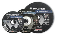 Walter Surface Technologies 11F142 ZIP STAINLESS 3/64" Type 27 Angle Grinder Cut-Off Wheel | 7/8" Arbor Hole | 4-1/2" Diameter | Sold by Box of 25