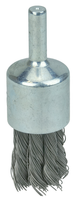 Weiler 10026-WEILER Knot Wire End Brush | 3/4" Brush Diameter | 0.02" Wire | 25000 RPM | 1/4" Stem Diameter | Steel Fill