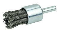 Weiler 10026-WEILER Knot Wire End Brush | 3/4" Brush Diameter | 0.02" Wire | 25000 RPM | 1/4" Stem Diameter | Steel Fill