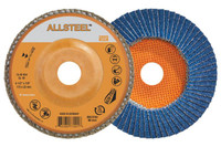 Allsteel 06W512 Flap Disc | Type 27S | 5" Diameter | 5/8" - 11 Arbor Hole | Zirconia Alumina 120 Grit | Sold by Box of 10