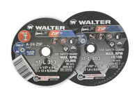 Walter Surface Technologies 11L222 ZIPCUT Cut-Off Wheel | Type 1 | 2" Diameter | 1/8" Thickness | 1/4" Arbor Hole | A-24 Grade | Sold by Box of 25