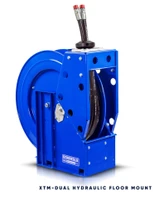 Coxreels XTM-DMPL-450 Extreme Duty Dual Hydraulic Spring Rewind Hose Reel | 1/2" Hose Diameter | 50' Hose Length | Less Hose | 2,500 Max PSI | Less Hose