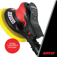 Aircat Pneumatic Tools 6700-6-336SV Self Vac Orbital Palm Sander | 6" Pad Size | 11000 RPM | 3/16" Orbit | Hook & Loop