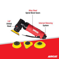 Aircat Pneumatic Tools 6320 Spot Sander/Polisher | 1-1/4", 2, Triangle Pad Size | 13000 RPM | 1/8" Orbit | Rear Exhaust