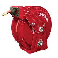 Reelcraft DP7850 OLP Heavy Duty Dual Pedestal Hose Reel | 1/2 in. Hose Diameter | 50 Ft. Hose Length | 300 Max PSI