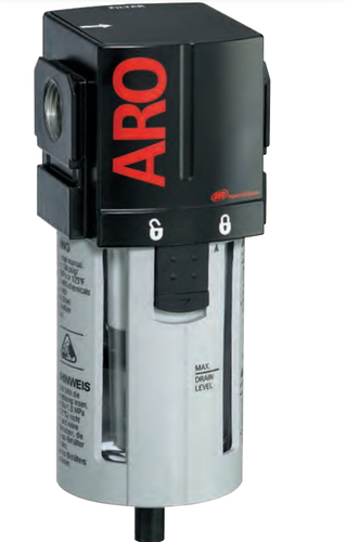ARO F35332-300 Filter | 2000 Series | 3/8" Port Size | Manual Drain | Polycarbonate Bowl with Guard | 156 SCFM