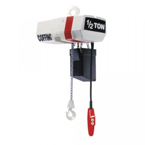 Coffing  EC1032-20-1 Electric Chain Hoist | 1/2 Ton Capacity | 20 ft Lift | 16 ft Drop | Pendent Control | Hook Mount