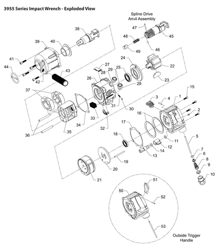 Ingersoll Rand 3955A2Ti Super Duty Air Impact Wrench | 1-1/2" Drive Size | 2750 RPM | 5000 (ft-lbs) Max Torque