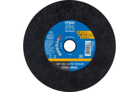 PFERD 63566 PSF STEELOX Type 1 Cut-Off Wheel | 7" Diameter | 7/8" Arbor Hole | 3/32" Thickness | Sold by Box of 25