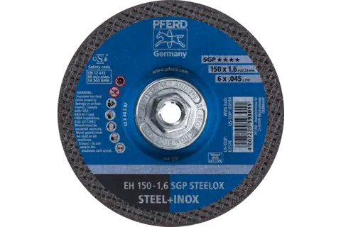 Pferd 63194 SGP STEELOX Type 27 Cut-Off Wheel | 6" Diameter | 5/8-11" Arbor Hole | 0.045" Thickness | Sold by Box of 10