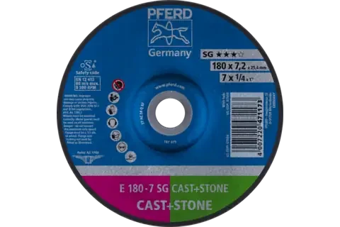 Pferd 61504 SG CAST + STONE Type 27 Grinding Wheel | 7" Diameter | 7/8" Arbor Hole | 1/4" Thickness | Sold by Box of 10