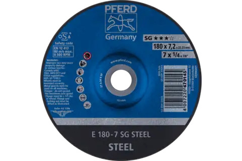 Pferd 61032 SG STEEL Type 27 Grinding Wheel | 7" Diameter | 7/8" Arbor Hole | 1/4" Thickness | Sold by Box of 10
