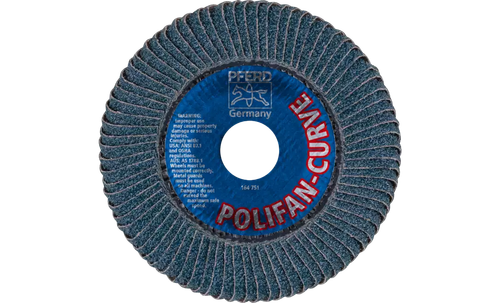 PFERD 67339 Polifan Flap Disc | 7/8" Arbor Hole | 4-1/2" Diameter | Zirconia Alumina 40 Grit | Radial Type | Sold by Box of 10
