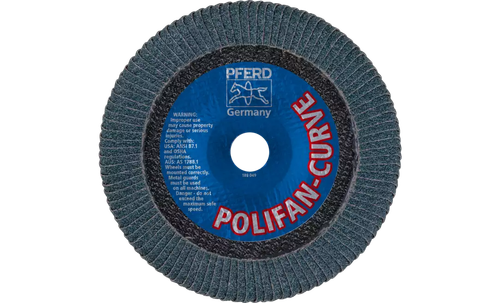 PFERD 67371 Polifan Flap Disc | 5/8-11" Arbor Hole | 7" Diameter | Zirconia Alumina 40 Grit | Radial Type | Sold by Box of 10