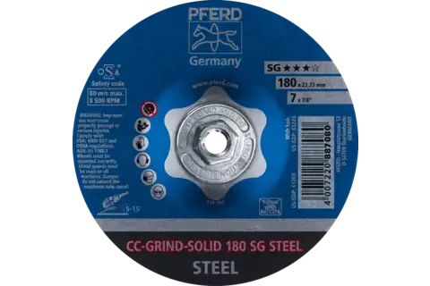 Pferd 61223 CC-GRIND-SOLID SG STEEL Grinding Disc | 7" Diameter | 5/8-11" Arbor Hole | Sold by Box of 10