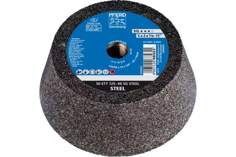 Pferd 61802 SG STEEL Shape 11 Cup Wheel | 5" Diameter | 5/8-11" Arbor Hole | 2" Thickness | Sold by Box of 2