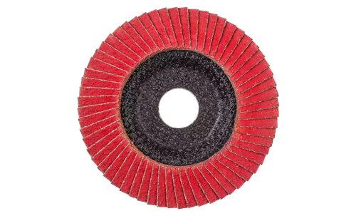 Pferd 60806 Polifan Flap Disc | 7/8" Arbor Hole | 4-1/2" Diameter | Ceramic Oxide 80 Grit | Type 27 | Sold by Box of 10