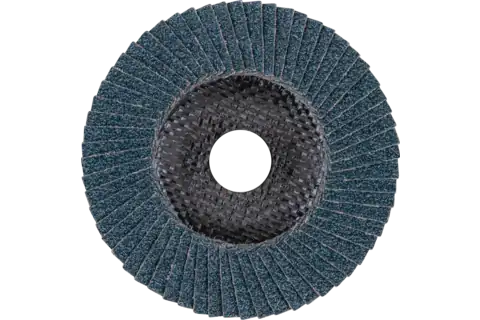 Pferd 62178 Polifan Flap Disc | 7/8" Arbor Hole | 4-1/2" Diameter | Zirconia Alumina 60 Grit | Type 27 | Sold by Box of 10