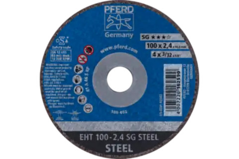 Pferd 63502 SG STEEL Type 1 Cut-Off Wheel | 4" Diameter | 5/8" Arbor Hole | 3/32" Thickness | Sold by Box of 25