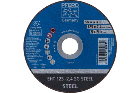 Pferd 63505 SG STEEL Type 1 Cut-Off Wheel | 5" Diameter | 7/8" Arbor Hole | 3/32" Thickness | Sold by Box of 25