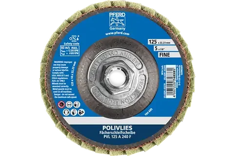 Pferd 43290 Polivlies Flap Disc | 5" Diameter | 5/8-11" Arbor Hole | Aluminum Oxide 240 Grit | Sold by Box of 5
