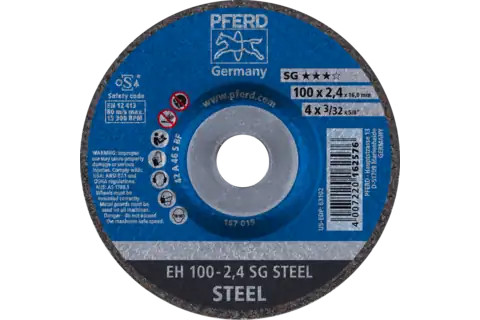 Pferd 63102 SG STEEL Type 27 Cut-Off Wheel | 4" Diameter | 5/8" Arbor Hole | 3/32" Thickness | Sold by Box of 25