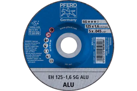 Pferd 63178 ALU SG Type 27 Cut-Off Wheel | 5" Diameter | 7/8" Arbor Hole | .045" Thickness | Sold by Box of 25