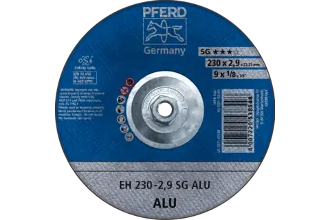 Pferd 63142 ALU SG Type 27 Cut-Off Wheel | 9" Diameter | 5/8-11" Arbor Hole | 1/8" Thickness | Sold by Box of 10
